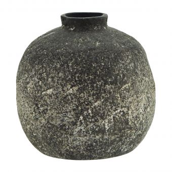 Madam Stoltz Vase Terracotta grau-schwarz