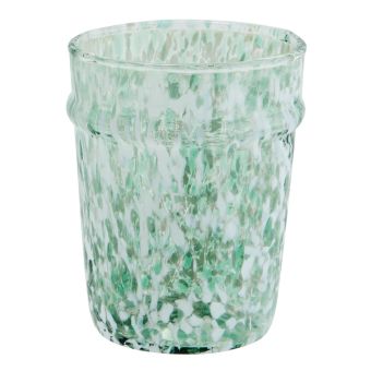 Madam Stoltz Trinkglas weiss-grün